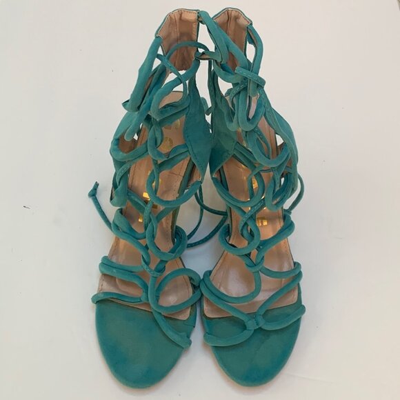 GO JANE Strappy Lace Up Round ToeStillettos - Picture 1 of 8